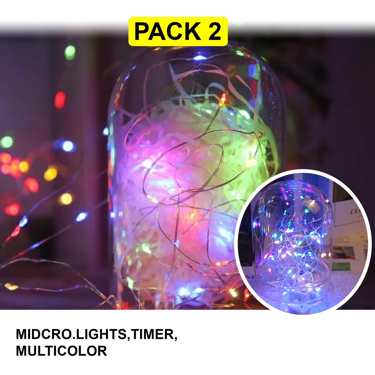 20 LED Christmas Micro Lights Multicolor Battery Operated String Lights